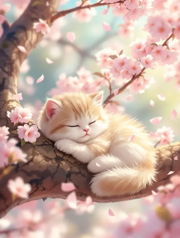 樱花与猫